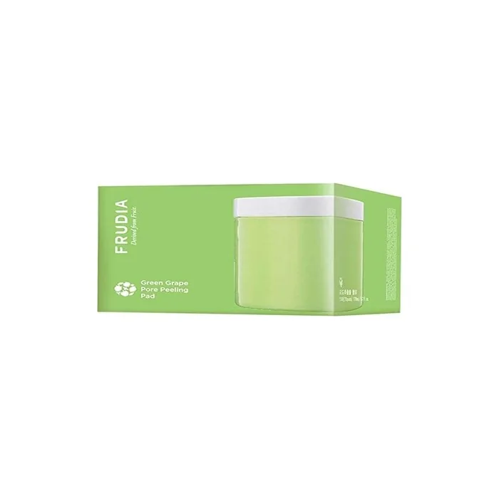 FRUDIA Green Grape Pore Peeling Pad Korean Skin Care Exfoliating Face Pads with Green Grape Extracts Tannic Acid and Betain Salicylate 70 Pads