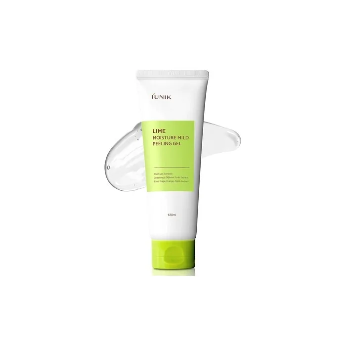 IUNIK Lime Moisture Mild Peeling Gel 4.23 Fl Oz with AHA and Fruits Complex - Vegan