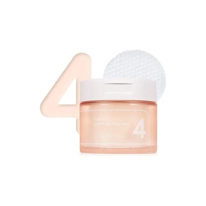 numbuzin No.4 Pore Zero Peeled Egg Toner Pad Gentle Exfoliator PHA LHA Makeup Skin Prep Panthenol Korean Skin Care for Face