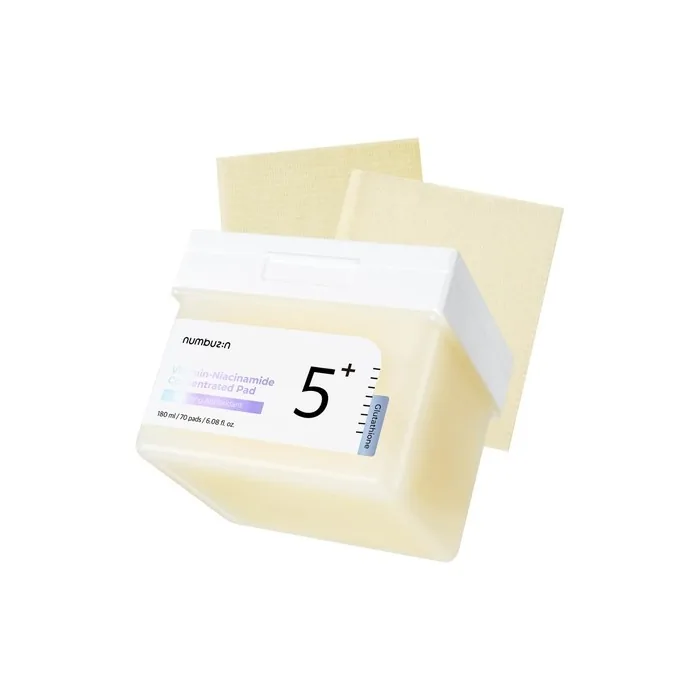 No.5+ Niacinamide Concentrated Toner Pad with Glutathione, Niacinamide, PHA & LHA 180ml 70 Pads