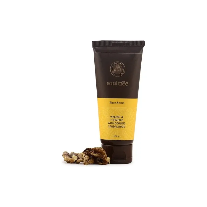 SOULTREE Walnut and Turmeric Face Scrub with Cooling Sandalwood 100g