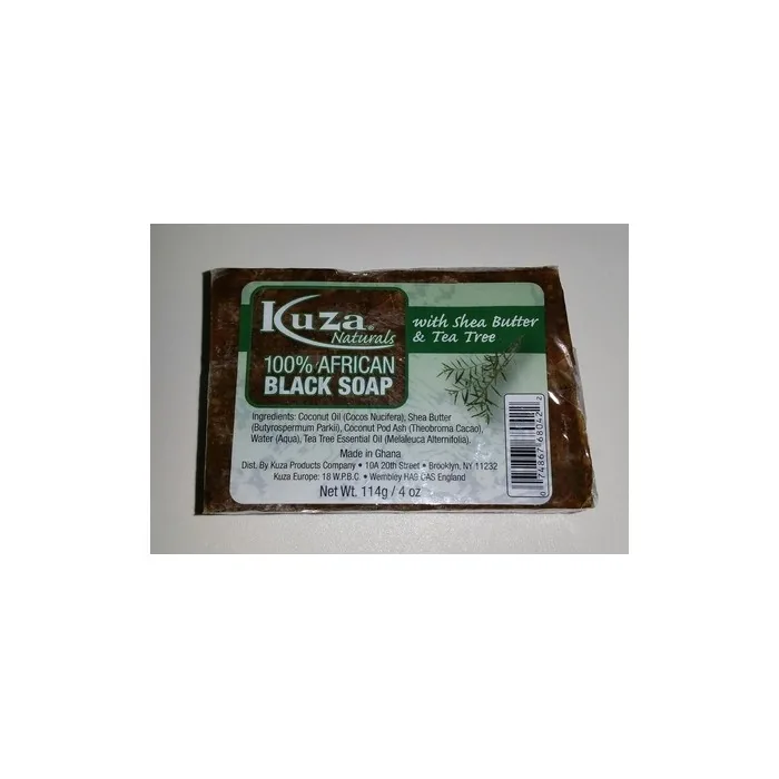 100 African Black Soap With Shea Butter And Tea Tree Oil