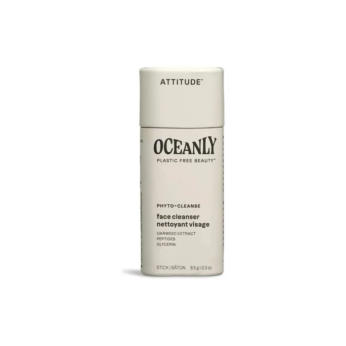 ATTITUDE Oceanly Face Cleanser Stick EWG Verified Plastic-free Plant and Mineral-Based Ingredients Vegan Skin Care Products PHYTO CLEANSE Unscented 8.5 grams
