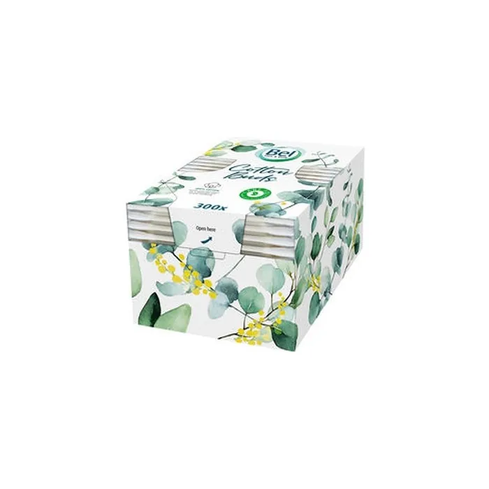 Bel Premium 100% Plastic-Free Cotton Swabs - 300 Pieces