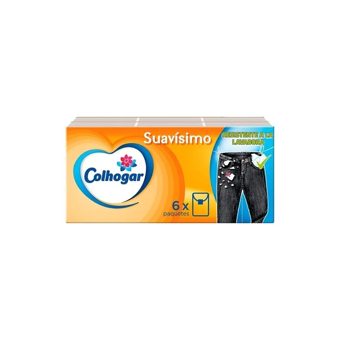 COLHOGAR Compact Tissue Paper Multi-Colour 6 Packs of 8 Tissues - 48 Units
