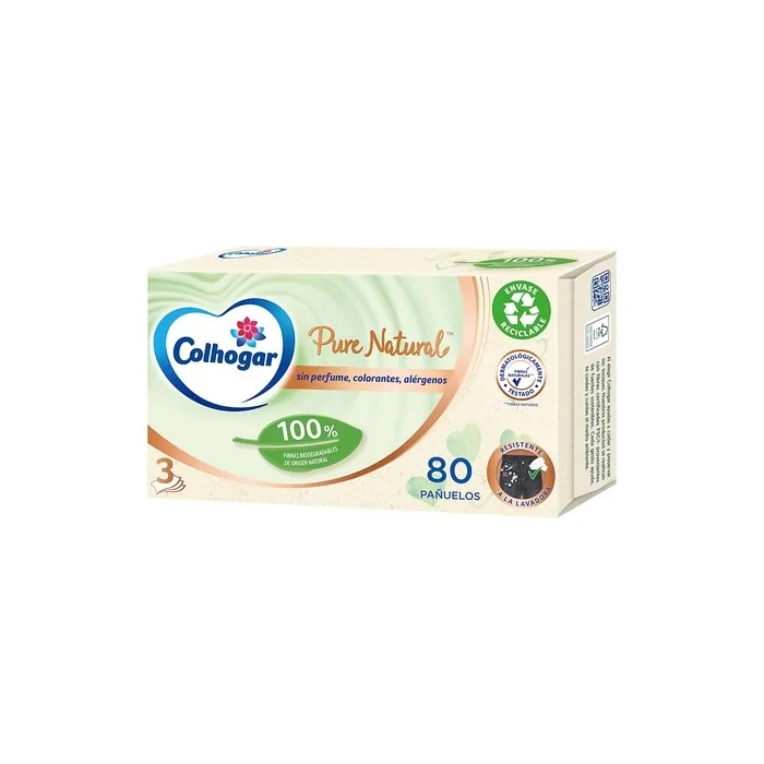 Colhogar Pure Natural Facial Tissues 80 Count