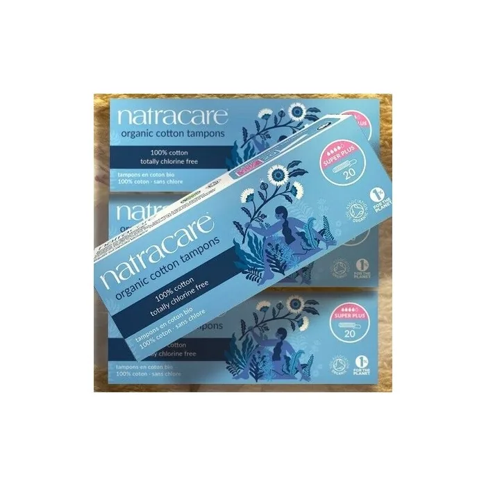 Natracare Organic Cotton Super Plus Tampons 20 Count, Chlorine-Free