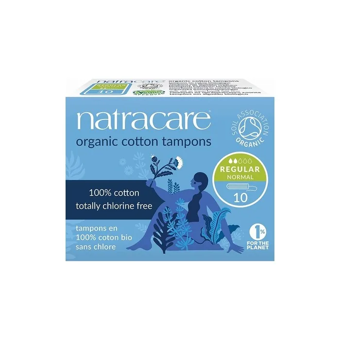 Natracare Organic Cotton Non-Applicator Tampons Regular 10 Pack