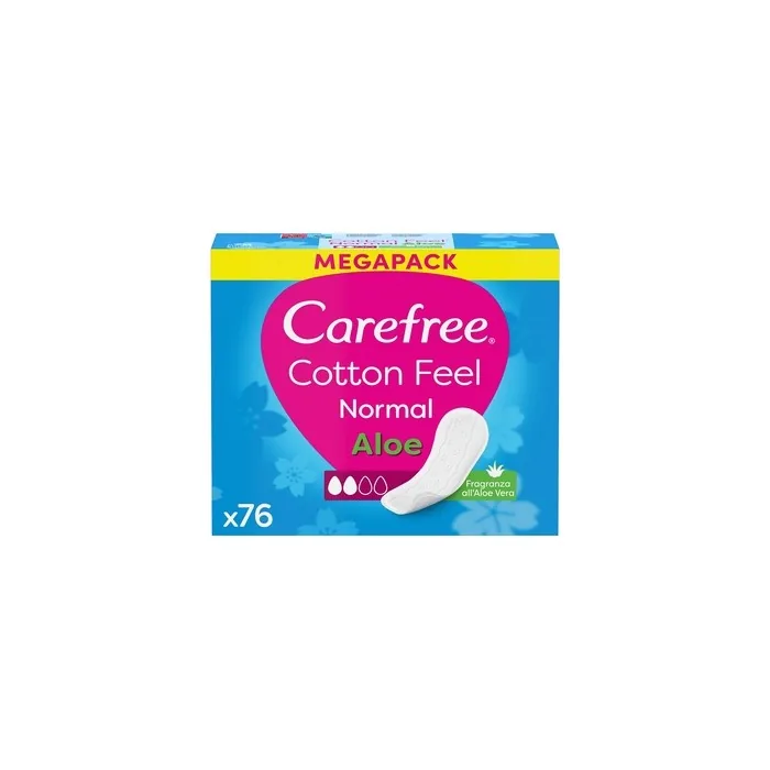 Carefree Cotton Feel Normal Hygiene Pads Aloe 76 Pieces