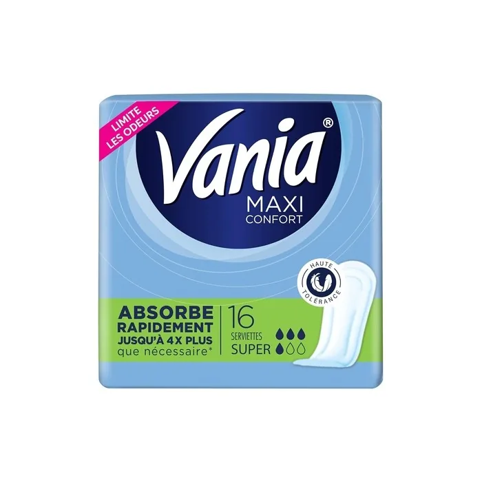 Vania Maxi Comfort Super Sanitary Towels 16 Count - High Absorbency