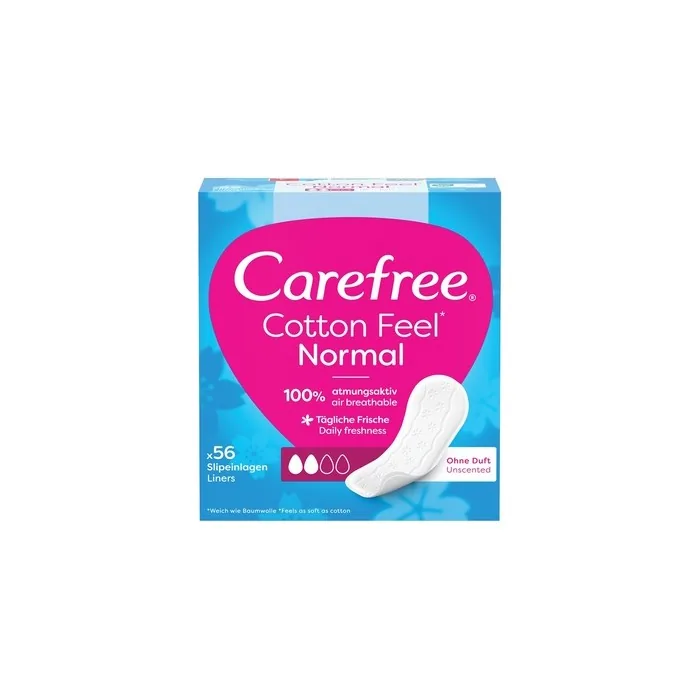Carefree Cotton Feel Normal Unscented Panty Liners - 56 Pieces