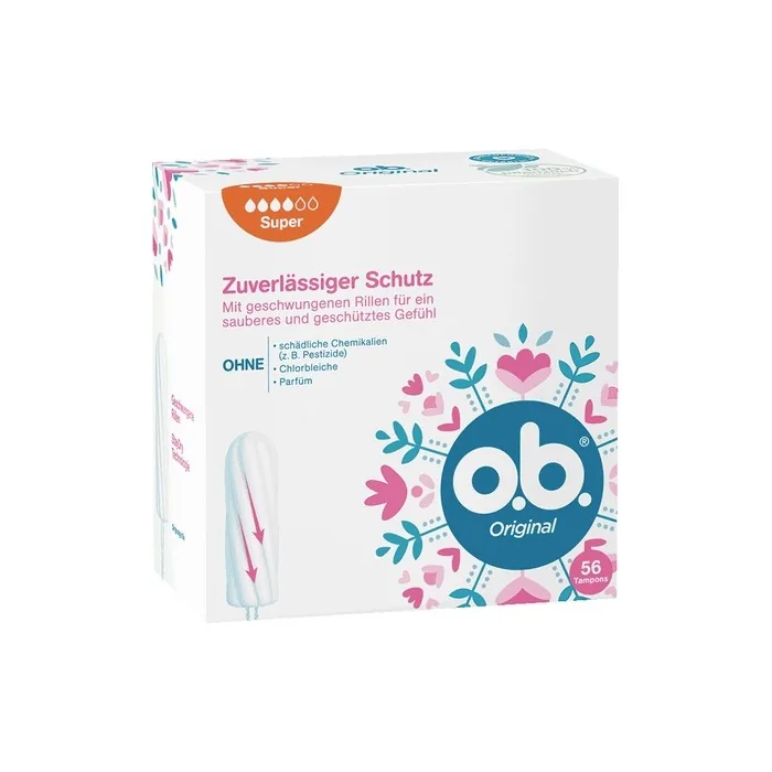 o.b. Original Super Tampons 56 Count with StayDry Technology