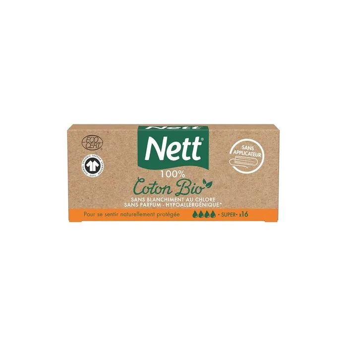 Nett 100% Organic Cotton Super Without Applicator
