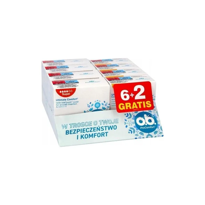Johnson & Johnson OB Pro Comfort Tampons 6 Normal + 2 Super