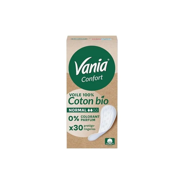 Vania Comfort Organic Cotton Panty Liners 30 Count - Regular Absorbency