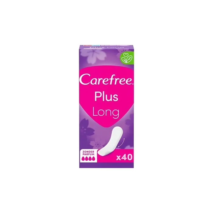 Carefree Plus Long Unscented Panty Liners 40 Count