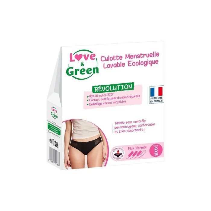 LG Washable Ecological Menstrual Panties Size S Normal Flow Black