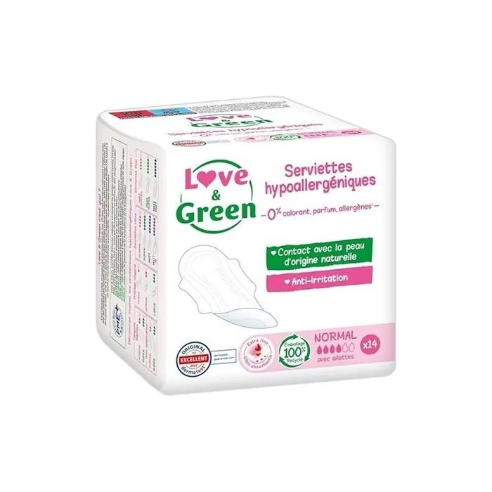 Love & Green Eco-Friendly Hypoallergenic Sanitary Towels