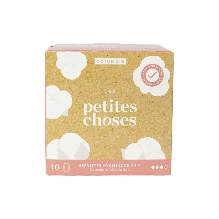 Les Petites Choses Organic Cotton Night Sanitary Towels 10 Pieces