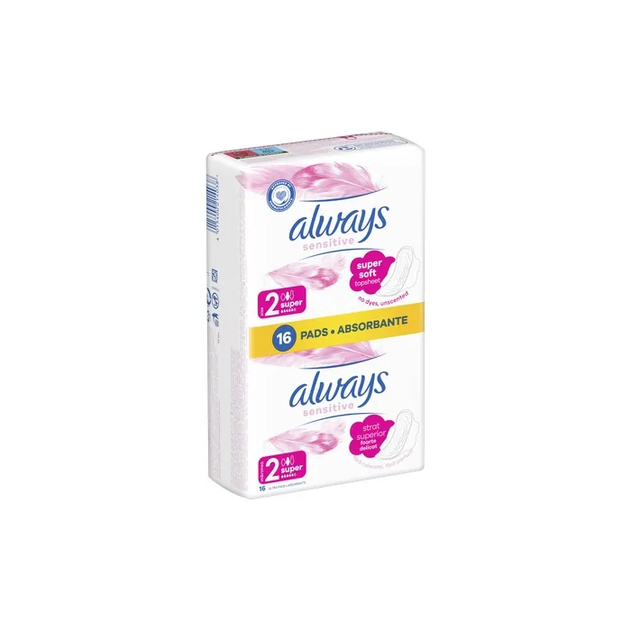 Always Always Ultra Sensitive Super Sanitary Towels With Wings - 16 Pads