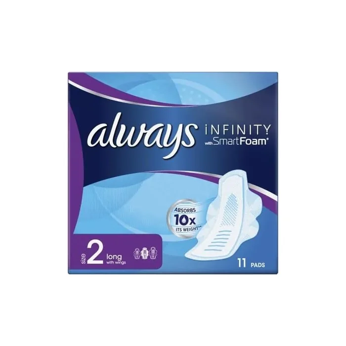 Always Infinity Long Sanitary Towels with Wings 11 per Pack