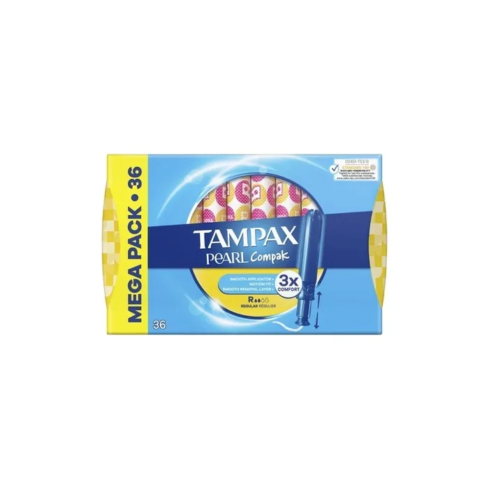 Tampax Compak Pearl Regular Tampons with Applicator - 36 Count