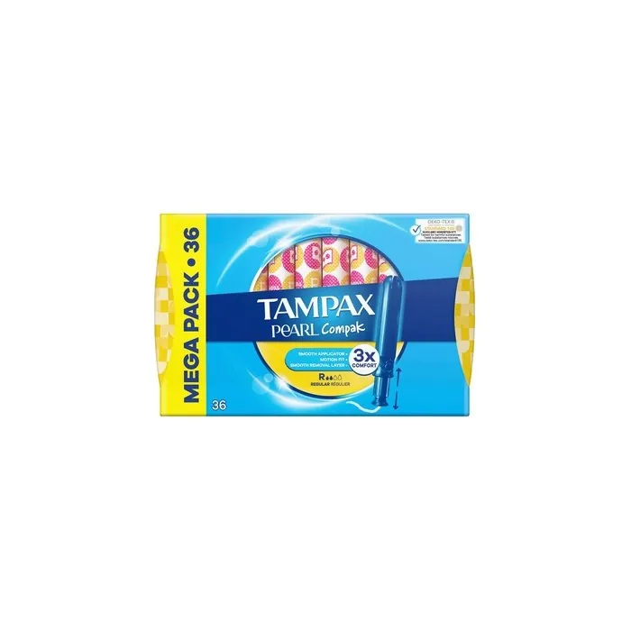 Tampax Pearl Compak Regular Tampons With Applicator 36 Units