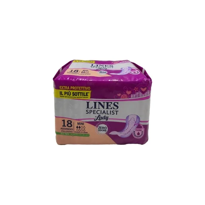 Lines Specialist Incontinence Mini Pads 18 Count