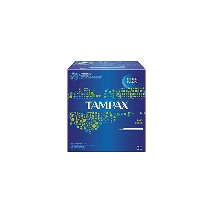 Tampax Blue Box Super Absorbent Tampons 30 Pieces