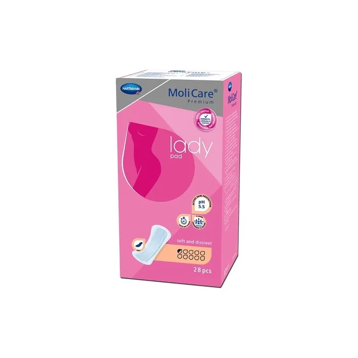 MoliCare Premium Lady Pad Incontinence Insert for Women with Bladder Weakness 0.5 Drops 28 Count