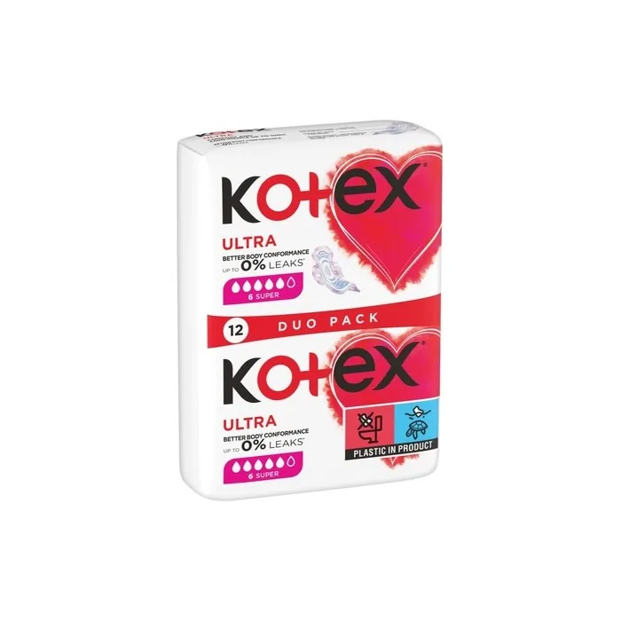 Kotex Ultra Comfort Super Sanitary Napkins Pack Of 12