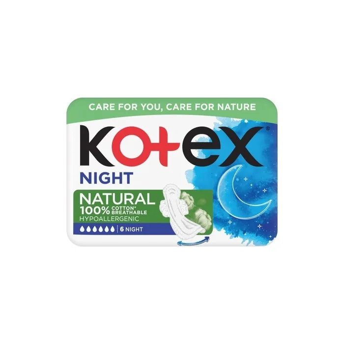 Kotexhv Natural Night 6 Sanitary Napkins