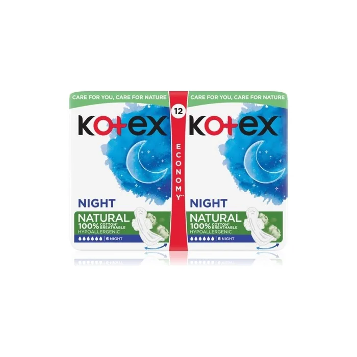 Kotex Natural Night Pads 12 Pads