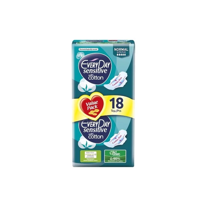 Everyday Sensitive Cotton Absorbent Ultra with Wings