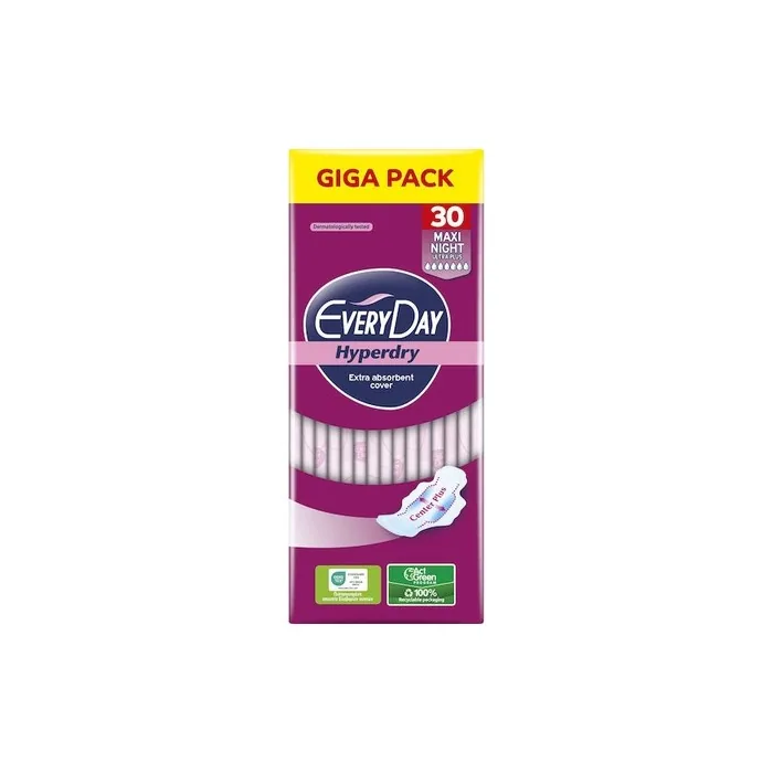 Everyday Hyperdry Maxi Night Ultra Plus Giga Pack 30 Pieces For Heavy Flow