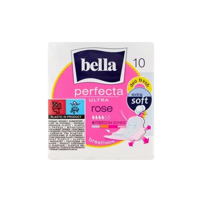 Bella Perfecta Ultra Rose Sanitary Pads 10 Count - Regular Size