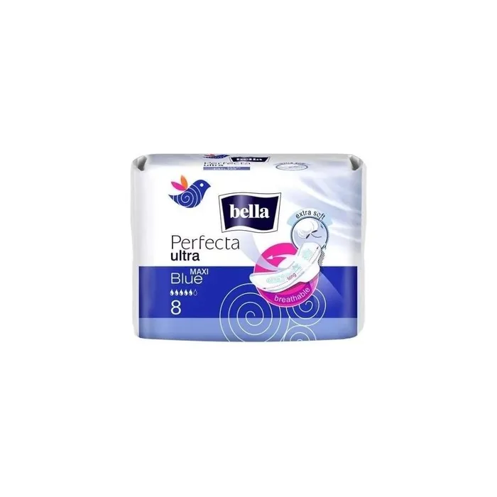 TZMO Bella Perfecta Ultra Maxi Blue Sanitary Pads 8 Count