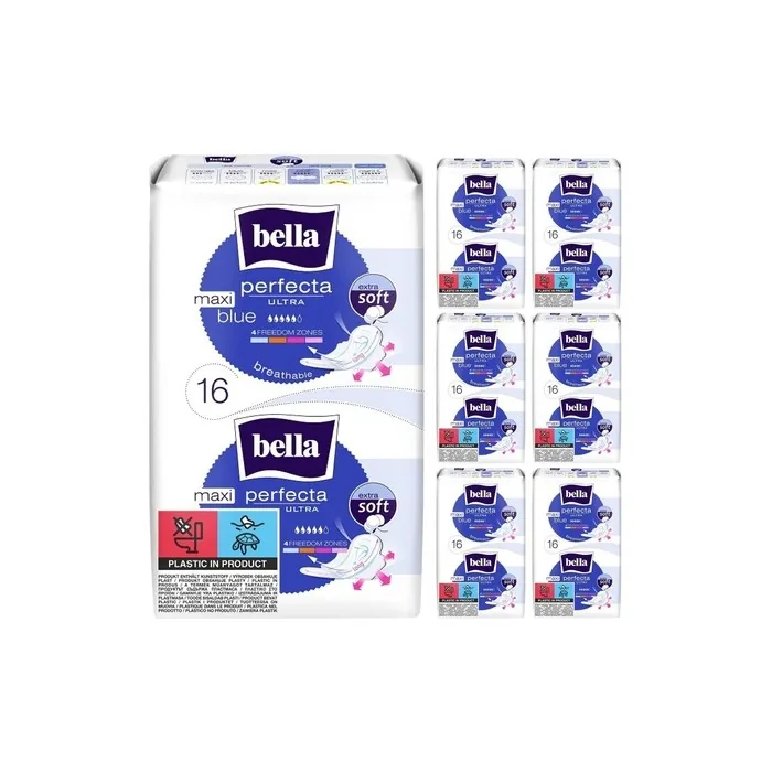 Bella Perfecta Ultra Sanitary Pads Maxi Blue Long with Wings Extra Soft