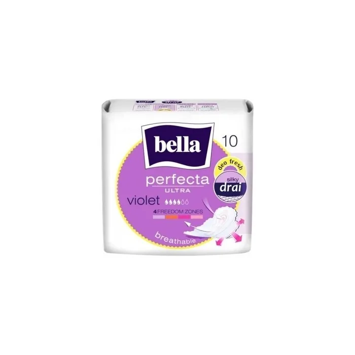 Bella Perfecta Ultra Violet Winged Sanitary Pads 10 Count - Discreet Protection