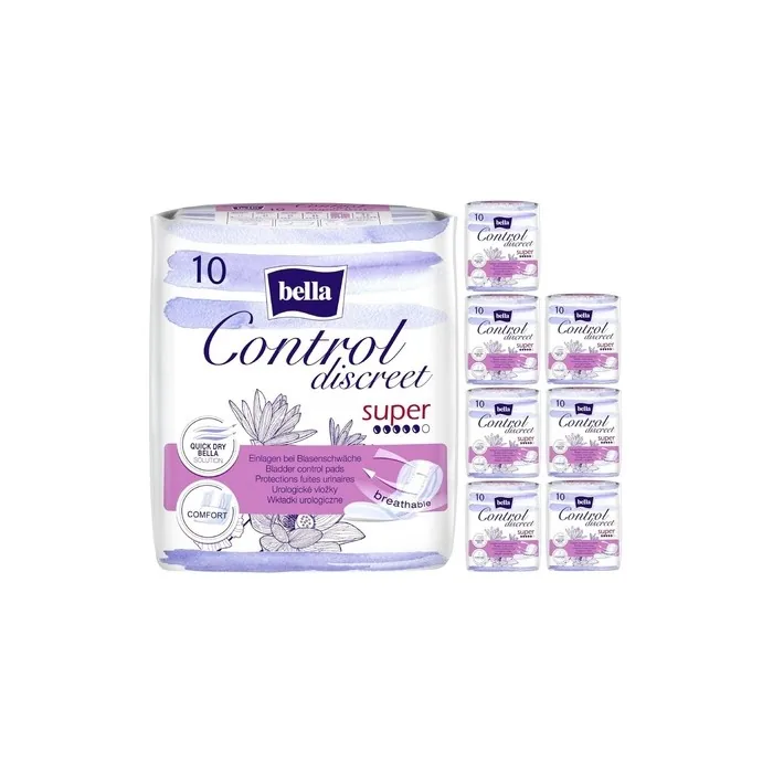 Bella Control Discreet Super Hygiene Pads for Light Bladder Weakness 10 Pieces