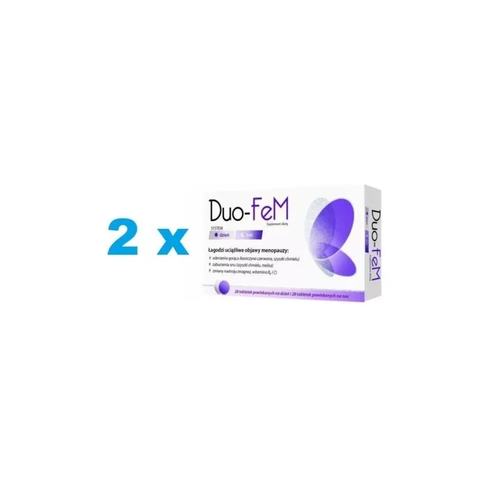 DUO-FEM Menopause 28 Tablets per Day + 28 per Night Hot Flashes - Pack of 2