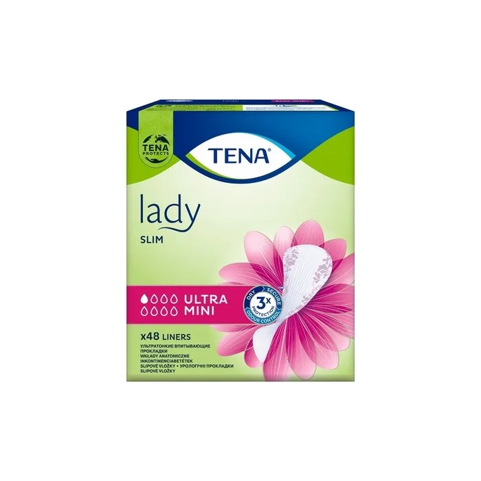 Tena Lady Slim Anatomic Ultra Mini Pads, 48 Pieces