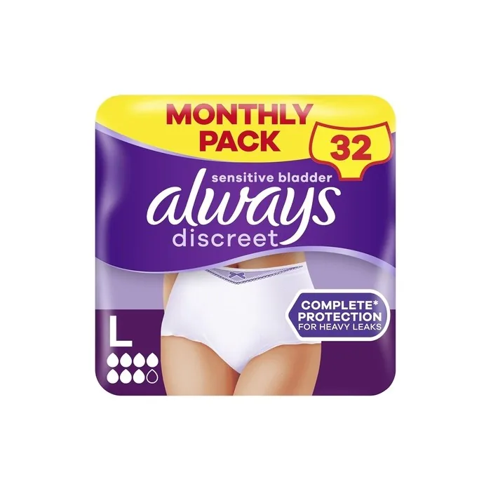 Always Discreet Incontinence Pants For Women Large Uk Size 1622