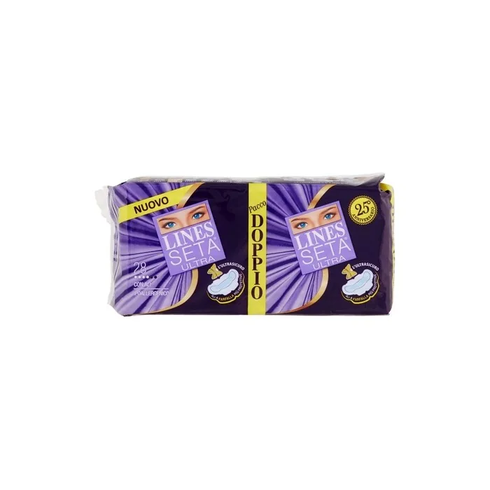 Lines Silk Ultra Absorbent With Wings 28 Pieces
