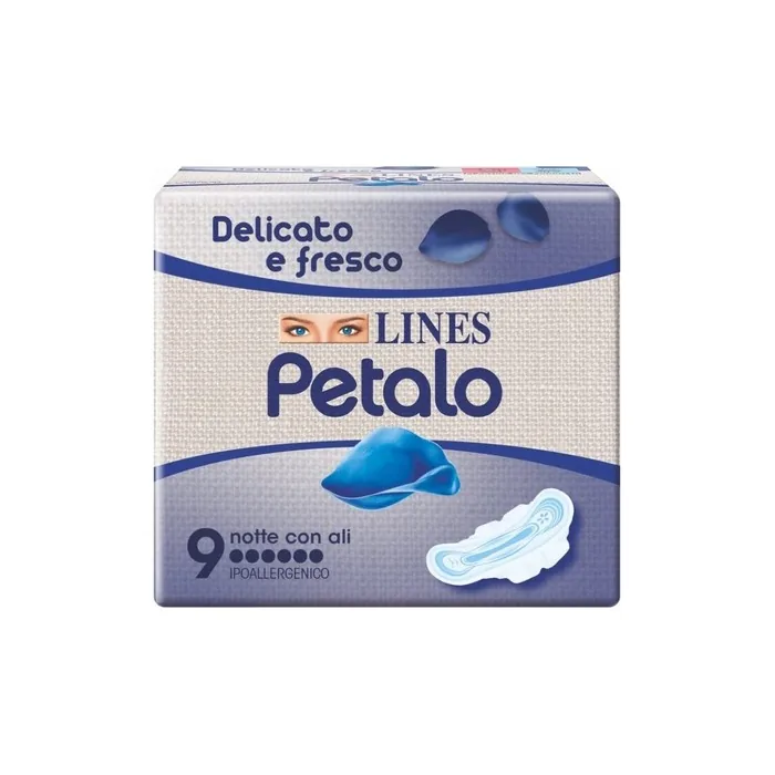 Petalo Nighttime Sanitary Pads with Wings 9 Pack