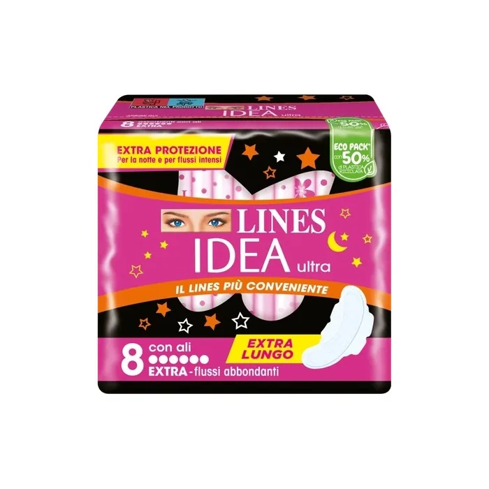 Idea Ultra Line Heavy Flows 8 Pads With Wings