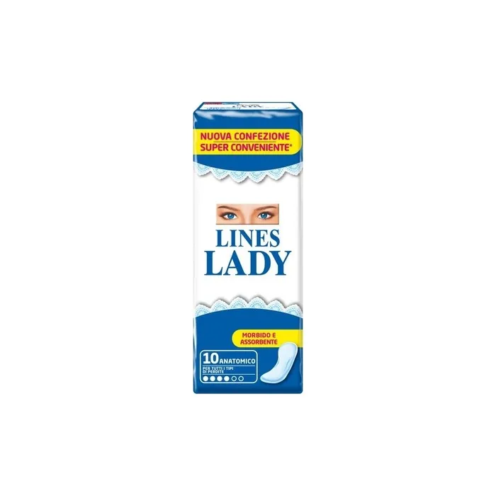 Lines Lady Anatomical Absorbent Pads 10 Pcs