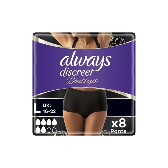 Always Discreet Boutique Incontinence Pants for Women Large Plus - Pack of 8