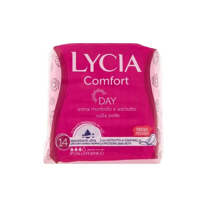 Lycia Ultra Women's Sanitary Pads with Wings 14 Count