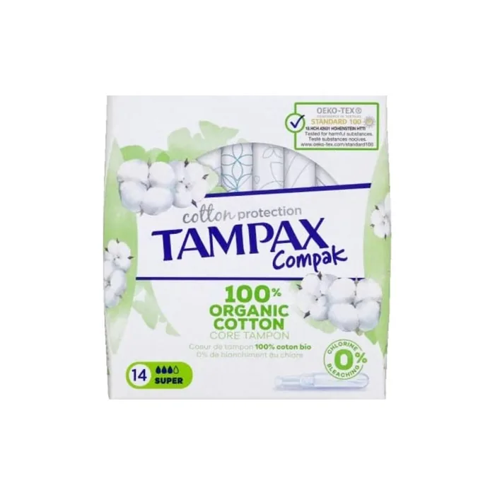 Tampax Compak Cotton Protection Super Tampons with Applicator 14 Pieces